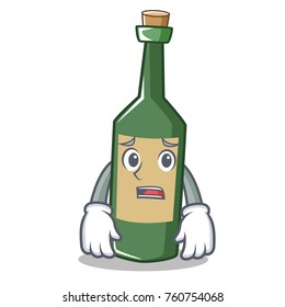 Afraid wine bottle character cartoon