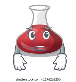 Afraid wine decanter on the table cartoon