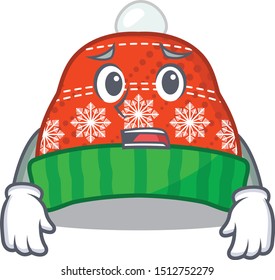 Afraid winter hat cartoon