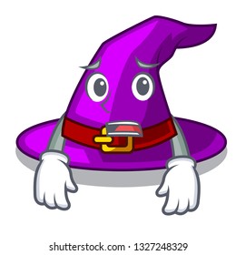Afraid witch hat isolated with the mascot
