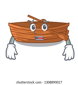 Afraid wooden boat sail at sea character