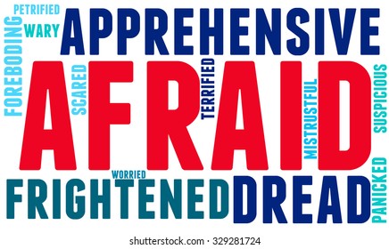 Afraid word cloud on a white background. 