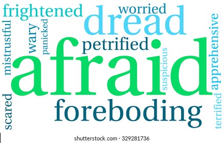 Afraid word cloud on a white background. 