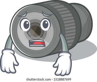 Afraid zoom lens cartoon shape in character