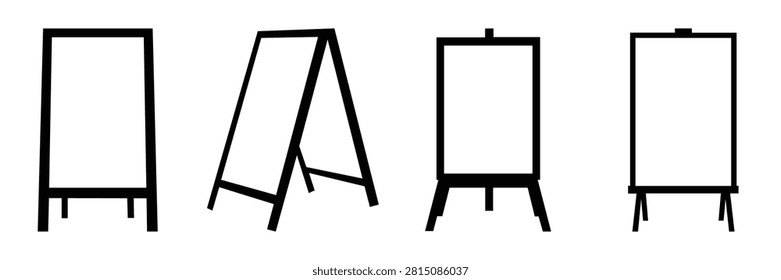 A-Frame Sandwich Board Mockup, Blank Sidewalk Advertising Sign and Display Stand 
Vector Template