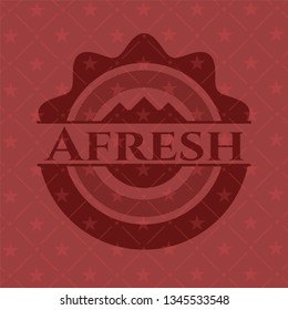 Afresh red emblem. Retro