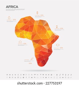 Africa abstract map background vector, infographic design illustration 