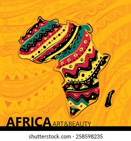 Africa Abstract Map, Texture Background (Vector Art)