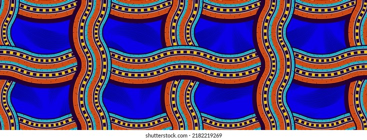 patrón abstracto de áfrica sin fisuras, arte textil tribal, colores vibrantes de fondo dibujados a mano, arte de moda para impresión de tela, ropa, pañuelo, chal, alfombra, pañuelo, archivo vectorial de pañuelo.