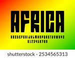 Africa. African style font design, alphabet letters and numbers, vector illustration