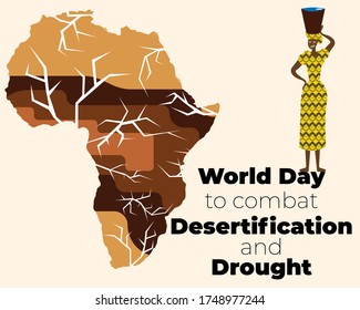 Africa against Desertification and Drought: Threatened Zones Prone to Hot Climates and Water Shortages present in African country