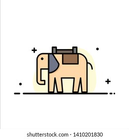 Africa, Animal, Elephant, Indian Business Logo Template. Flat Color
