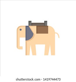 Africa, Animal, Elephant, Indian  Flat Color Icon. Vector icon banner Template