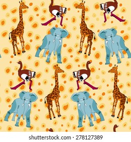 Africa animal seamless pattern