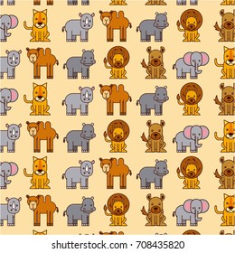 africa animals safari wildlife seamless pattern