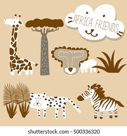 africa animals set