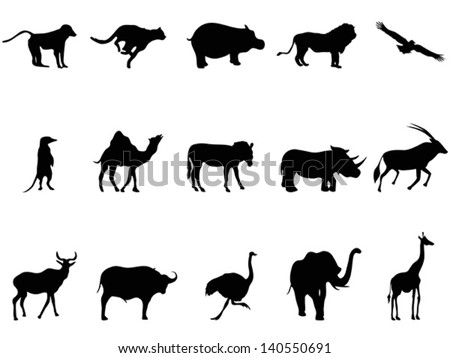 africa animals silhouettes