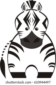 Africa animals zebra simple vector illustration