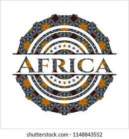 Africa arabic style badge. Arabesque decoration.