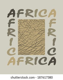 Africa - background with text and texture elephant 