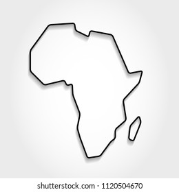 Africa Black Outline Map Shadow Concept Stock Vector (Royalty Free ...