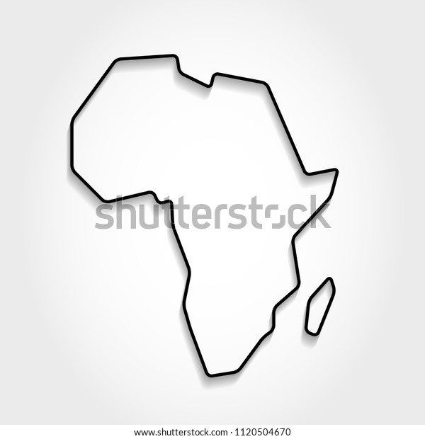 Africa Black Outline Map Shadow Concept Stock Vector (Royalty Free ...