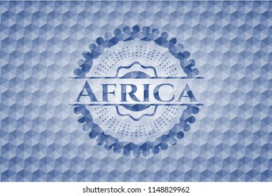 Africa blue polygonal badge.