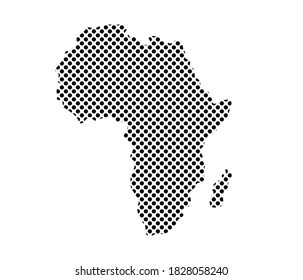 Africa. Borders of countries with a pattern. Circles, small elements.