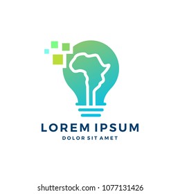 africa bulb lamp tech idea creative innovative logo vector icon