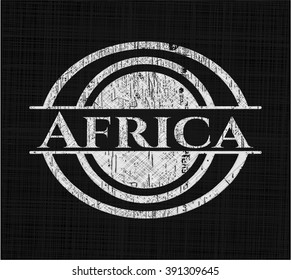 Africa chalk emblem, retro style, chalk or chalkboard texture