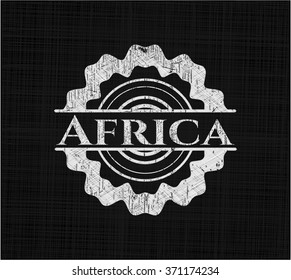 Africa chalk emblem written on a blackboard