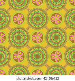 Africa circle geometric patterns and shevron. Exotic african ethnic ornament.