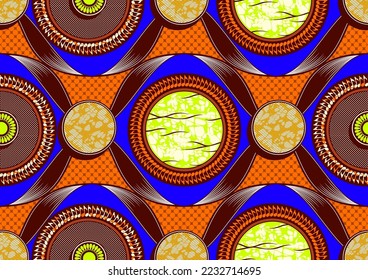 africa circle seamless pattern, textile art, tribal abstract hand-draw, background, fashion artwork for wax print fabric print, clothes, scarf, shawl, carpet, bag