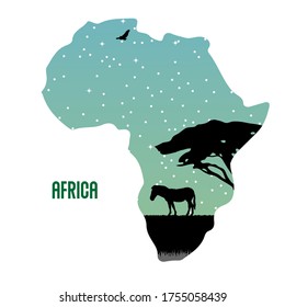 Africa Colorful Map Silhouette White 260nw 1755058439 