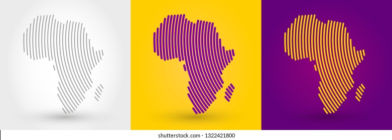 Africa. colorful striped map