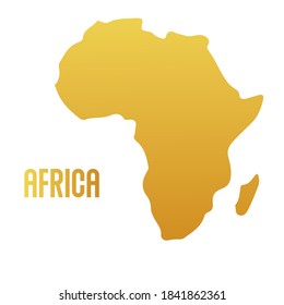 Africa colorful yellow silhouette. White isolated