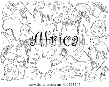 Africa Coloring Book Line Art Design 스톡 벡터(사용료 없음) 411928942 - Shutterstock