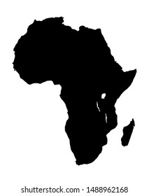 Africa continent blank map vector illustration isolated on white background