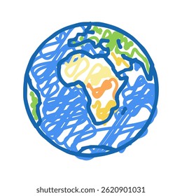 africa continent doodle icon sketch vector. africa continent sign. isolated symbol illustration