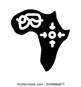 africa continent glyph icon vector. africa continent sign. isolated contour symbol black illustration