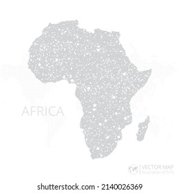 Africa Continent grey map isolated on white background with abstract mesh line and point scales. Vector illustration eps 10