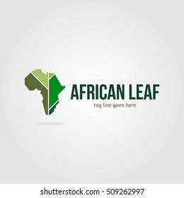 AFRICA CONTINENT LEAF COMPANY BUSINESS LOGO TEMPLATE EMBLEM BADGE