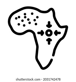 africa continent line icon vector. africa continent sign. isolated contour symbol black illustration