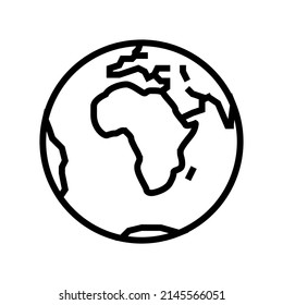 africa continent line icon vector. africa continent sign. isolated contour symbol black illustration