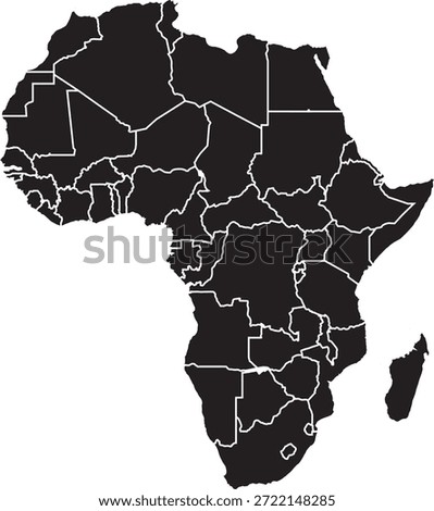 Africa continent map icon stock illustration