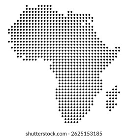 Mapa do continente africano feito de pontos - moderno design abstrato