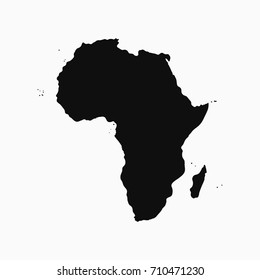 Africa Continent - map. Monochrome shape. Vector illustration.