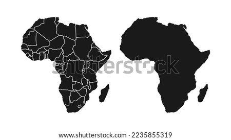 Africa continent map vector. Africa map. Suitable for icon, logo, banner, background, or any content using an Africa continent map theme.