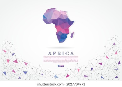 Africa continent map - World Map International vector template with polygon pink color gradient isolated on white background for education, website, banner, infographic - Vector illustration eps 10