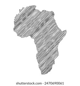 Africa continent thread map line vector illustration
